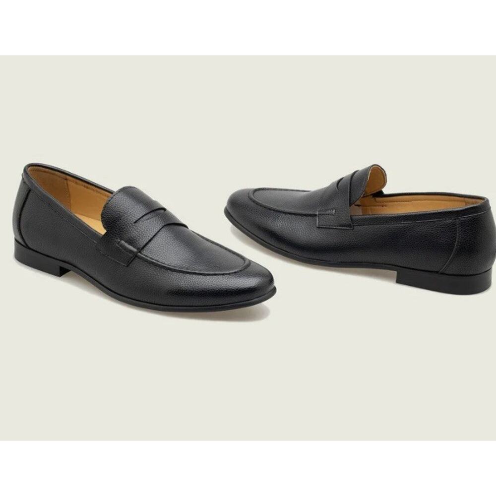 Jack Erwin Penny Loafers Classic Casual Shoes Suede Black Mens Sz 7 Black Pebble